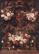 Daniel Seghers Floral Wreath with Madonna and Child France oil painting reproduction